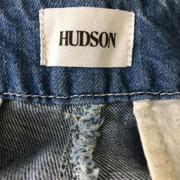 Hudson Womens Nico Midrise Blue Trousers Jeans Sz 30 Wide Leg Linen Blend - Picture 5 of 12